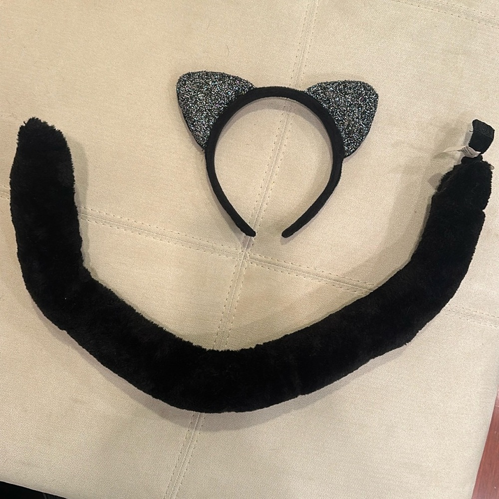 Cat ears and tail for Halloween costume